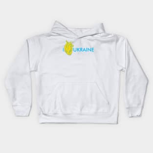 I love Ukraine, an anatomical heart in the colors of the flag. Kids Hoodie